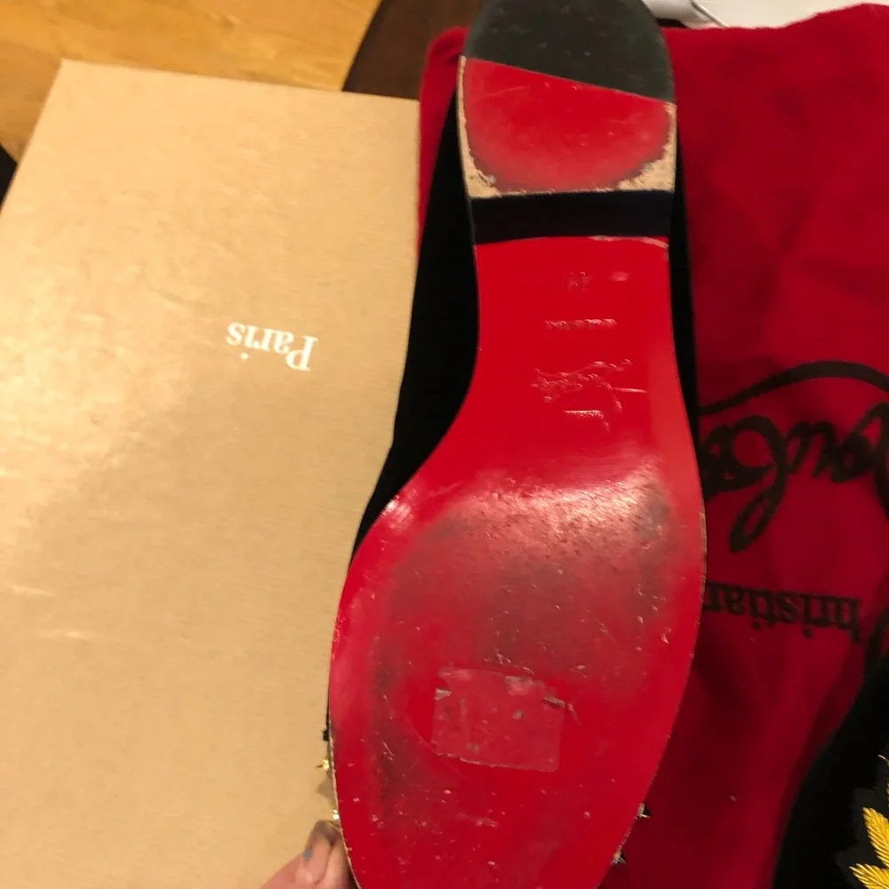 Christian Louboutin gold spikes beatiful loafers good pre own condition 39 - Picture 12 of 15